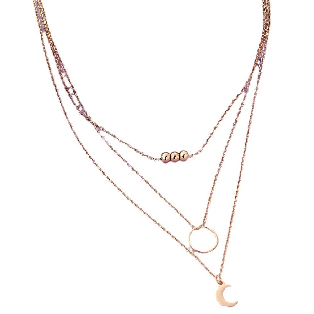 Multi-layer Twin Necklace Women's Small Vertical Stripes