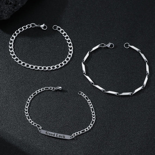 Stainless Steel Keel Bracelet Set