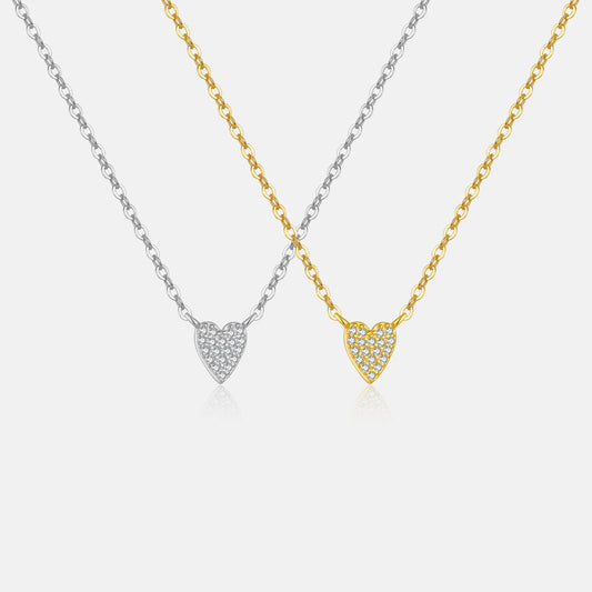 S925 Diamond Heart Pendant Necklace
