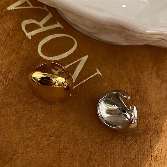 Brass Gold Plating Large Glossy Irregular Ring