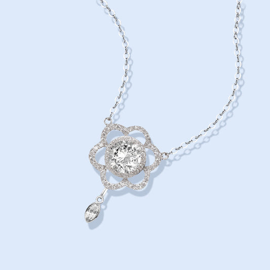 S925 Silver Zircon Diamond Necklace