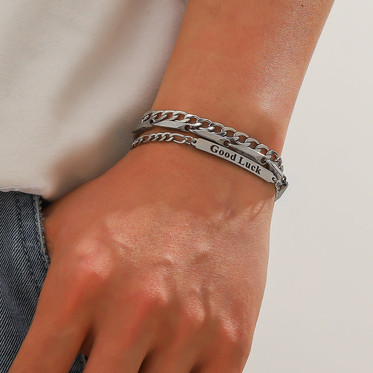 Stainless Steel Keel Bracelet Set