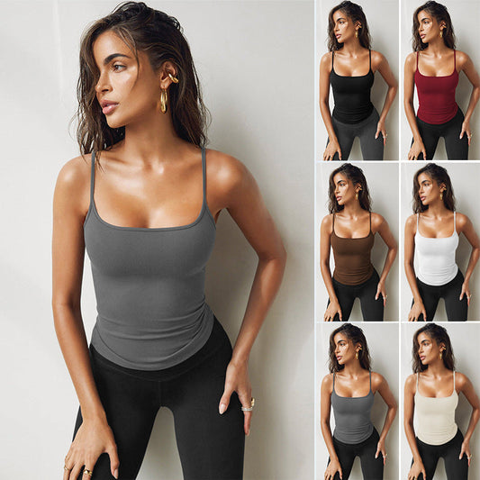 Women's Knitted Sling Base Slim Fit Short Vest