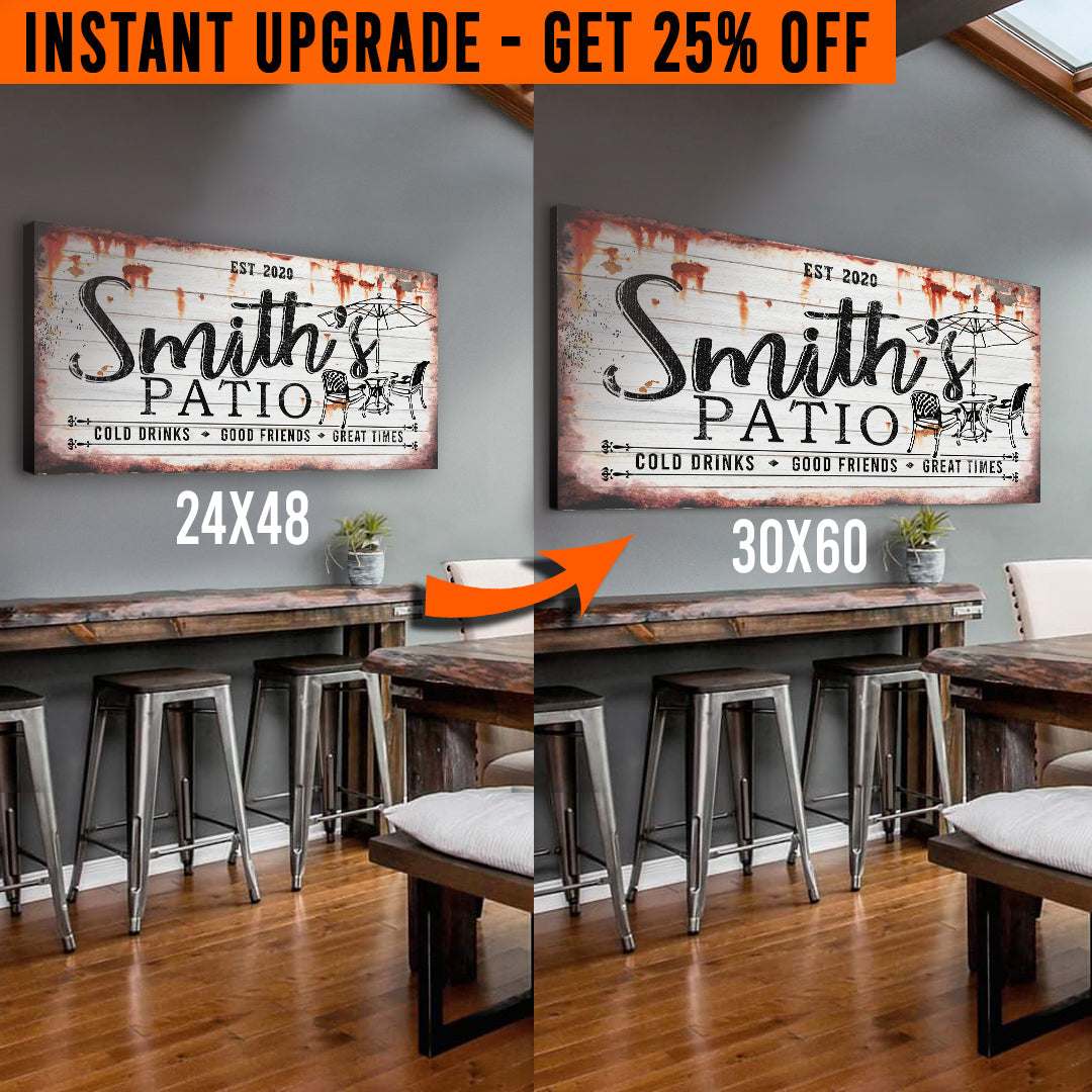 Upgrade Your 48x24 Inches 'Family Patio' (Style 2) Canvas To 60x30 Inches