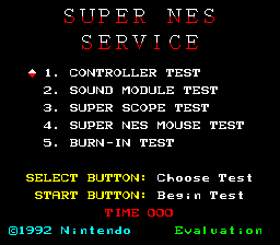 Burn-In/Test Cartridge (Super Nintendo)
