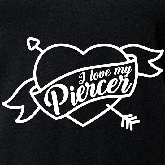 I Love My Piercer Black Tapered V-Neck Tee Shirt