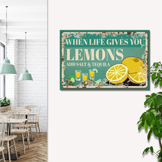 When Life Gives You Lemons Old Rustic Paper Sign