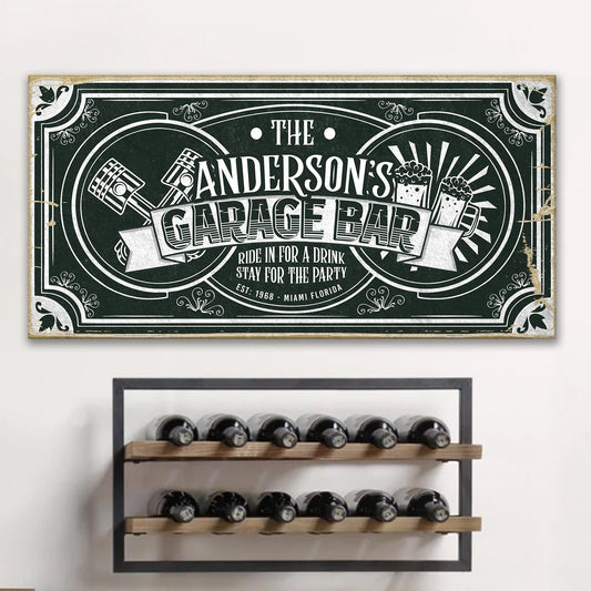 Garage Bar Victorian Vintage Sign