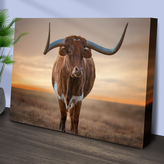 Mighty Longhorn Cattle Canvas Wall Art
