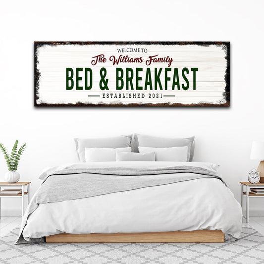 Welcome Bed And Breakfast Sign