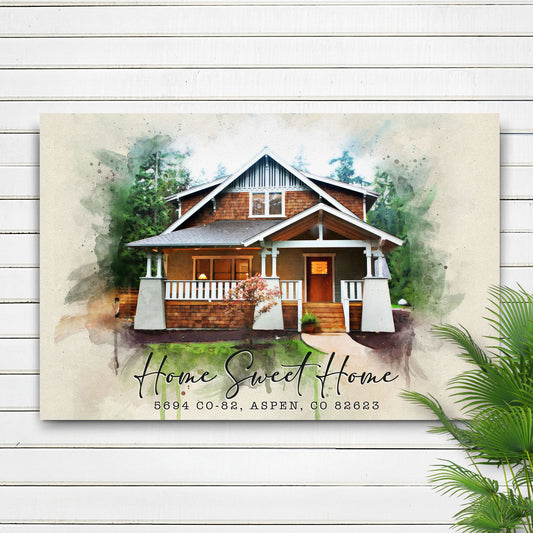 Home Sweet Home Watercolor Sign
