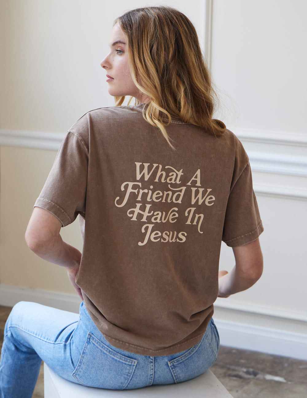 What a Friend in Jesus Brown Unisex Tee