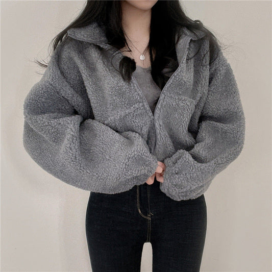 Women's Thermal Faux Fur Zip Cardigan