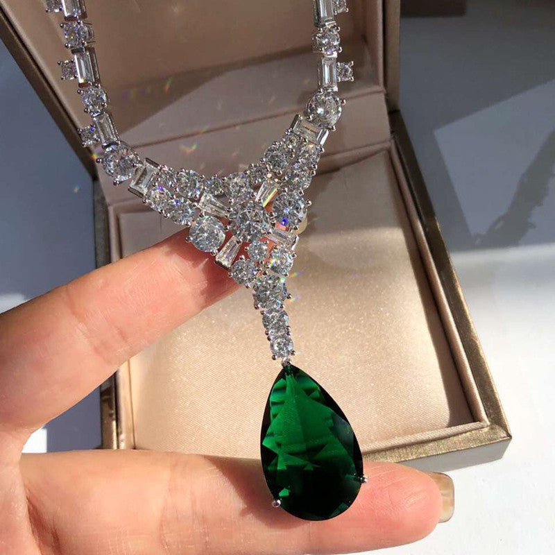 Emerald Moissan Necklace