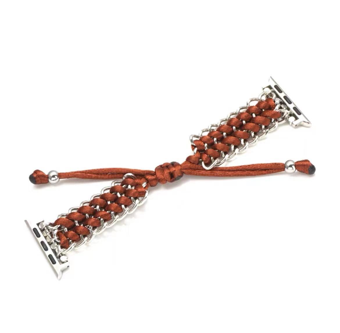 Nylon Watchband Metal Chain Creative Weaving