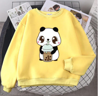 Plus Size Sweater Round Neck Printed Letters Loose Comfortable Top