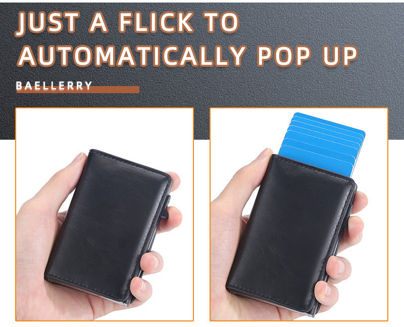 Men's Crazy Horse Leather Card Clamp