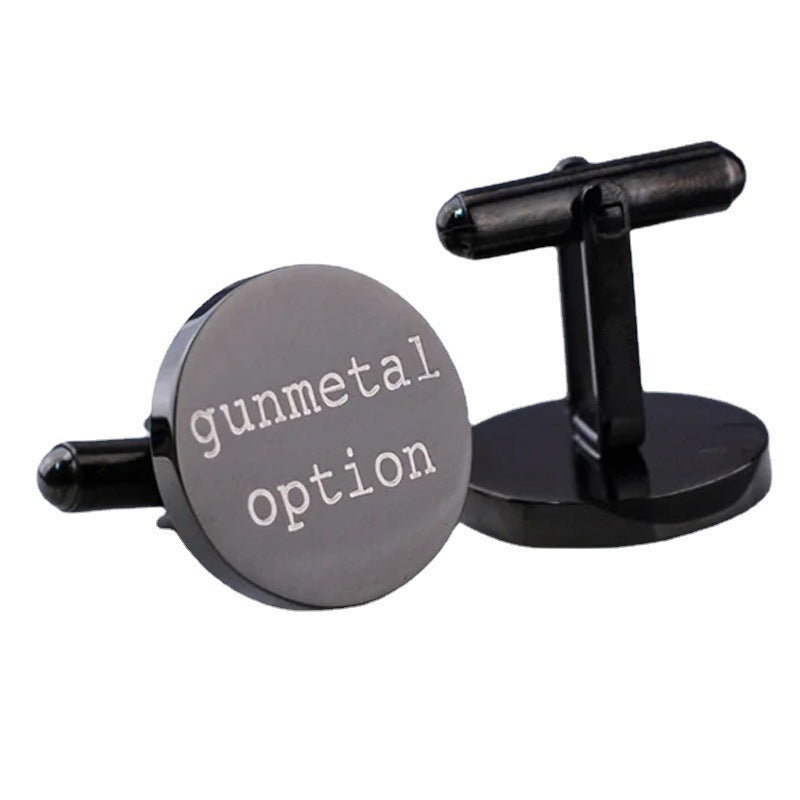 High-grade Suit Cufflinks Engraved Name Pattern