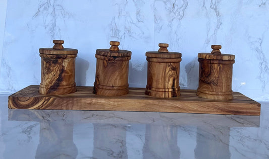 Olive Wood Canister Set