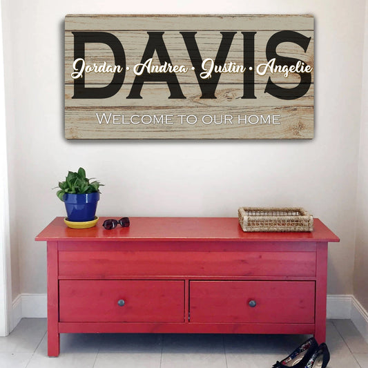 Welcome To Our Home Sign