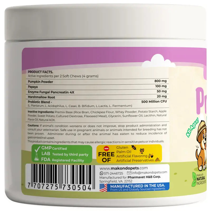 Dog Probiotics Digestive Enzymes - 120 Soft Chews