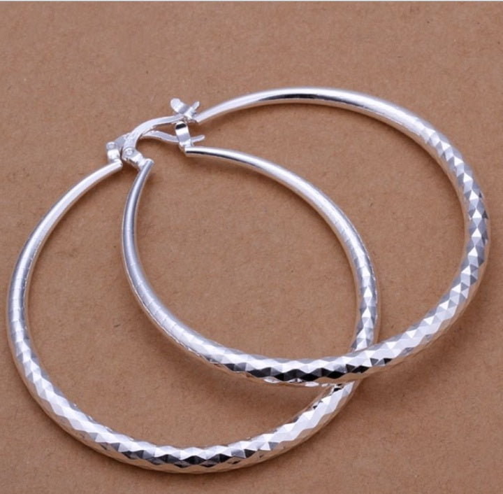 Exaggerated 925 Silver Large Hoop Earrings