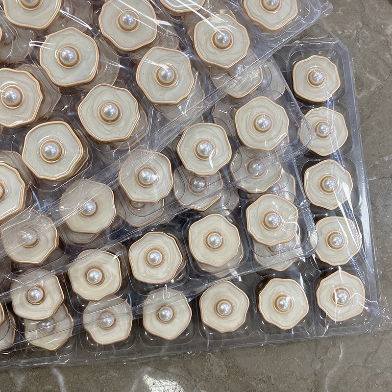 Pearl Cream Tweed Jacket Metal Button