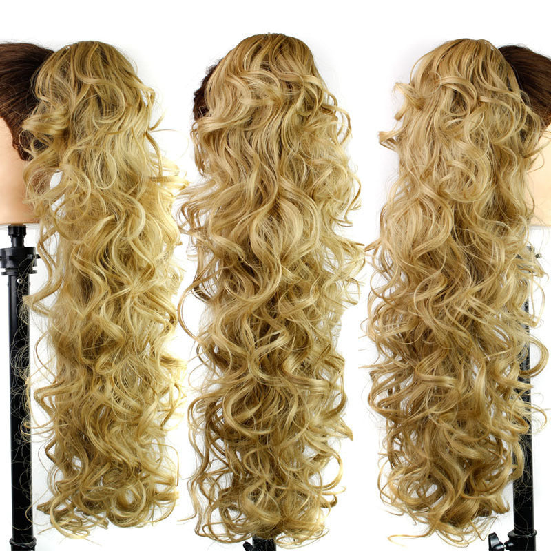 US EU Female Wig Chemical Fiber Ponytail Clip Long Curly