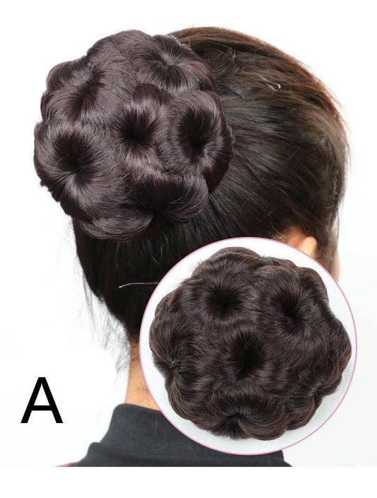 High Temp Silk Hair Bun Flower Ball Head Costume Plate