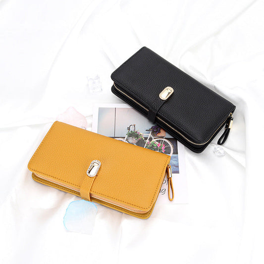 Large Capacity Zipper Handbag with Phone Holder