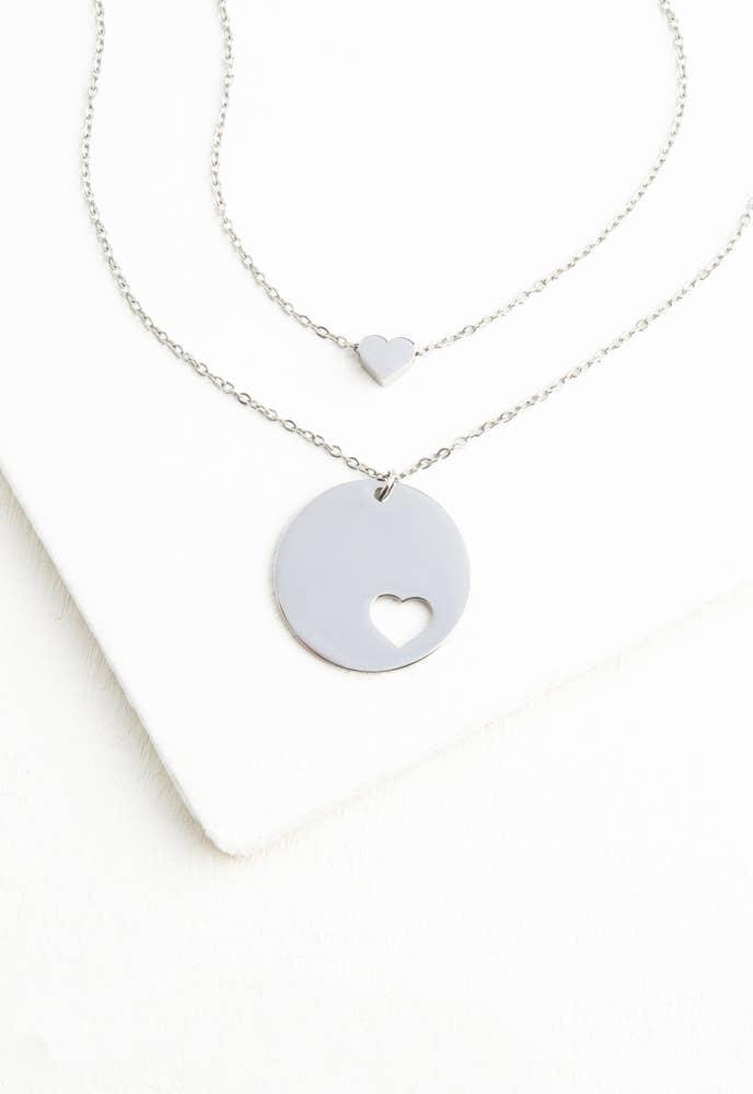 Forever In My Heart Necklace Set in Silver