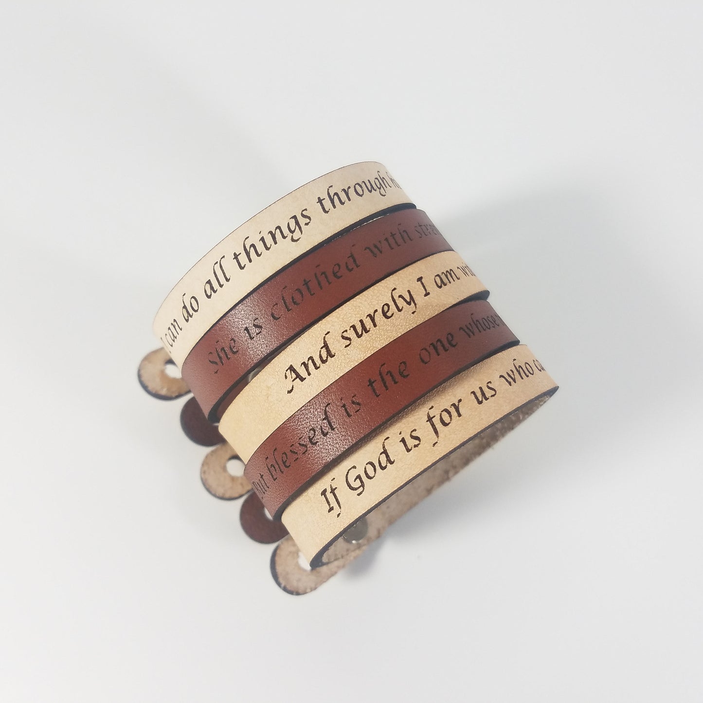 Spiritual Quote Bracelets - She is clothed with strength and dignity