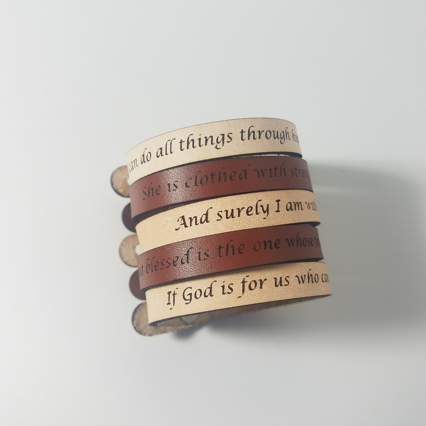 Spiritual Quote Bracelets - She is clothed with strength and dignity