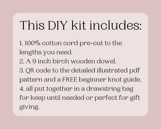 Beginner macrame heart wall hanging kit. Craft kits for adults and kids. Valentines day craft kit.craft kit. Bohemian home and wall decor diy kit