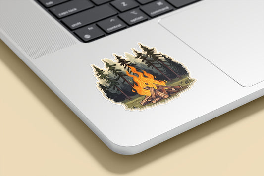 Forest Campfire Vinyl Sticker