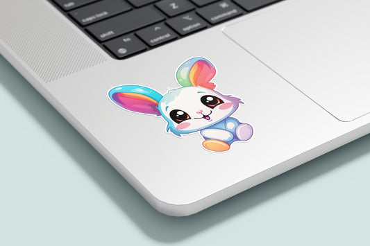 Cute Happy Rainbow Bunny Kawaii Vinyl Sticker