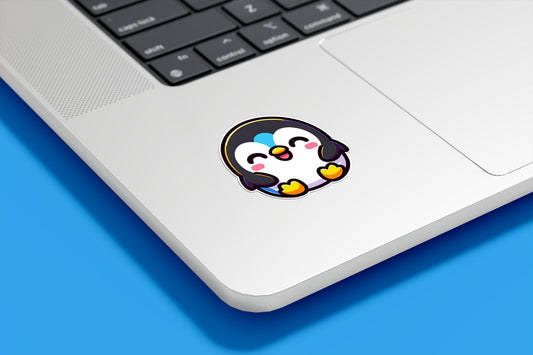 Cheerful Kawaii Penguin Vinyl Sticker