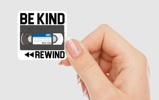 Be Kind Rewind Retro VHS Tape Vinyl Sticker