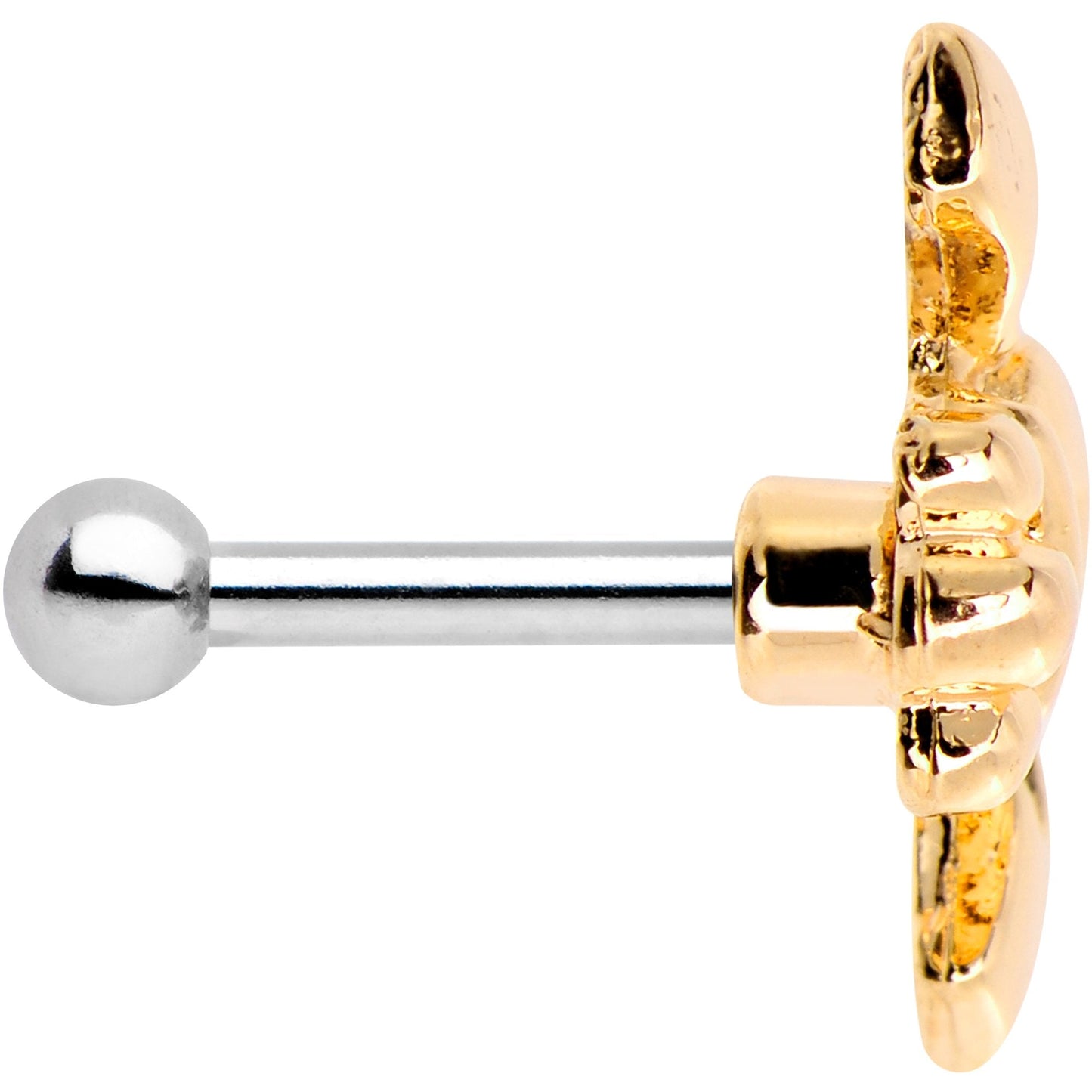 16G 1/4 Gold Tone Sacred Heart Tragus Cartilage Earring