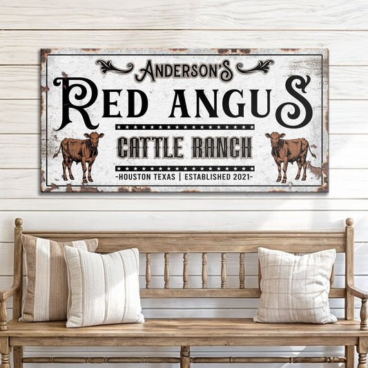 Personalized Red Angus Cattle Sign