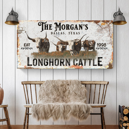 Personalized Long Horn Cattle Sign II
