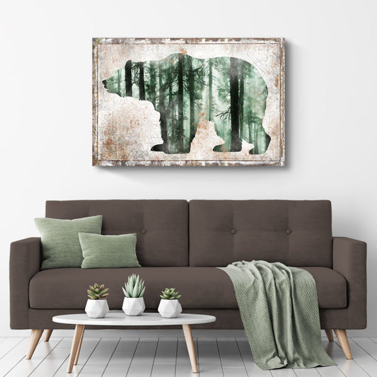 Animals Forest Bear Birch Canvas Wall Art