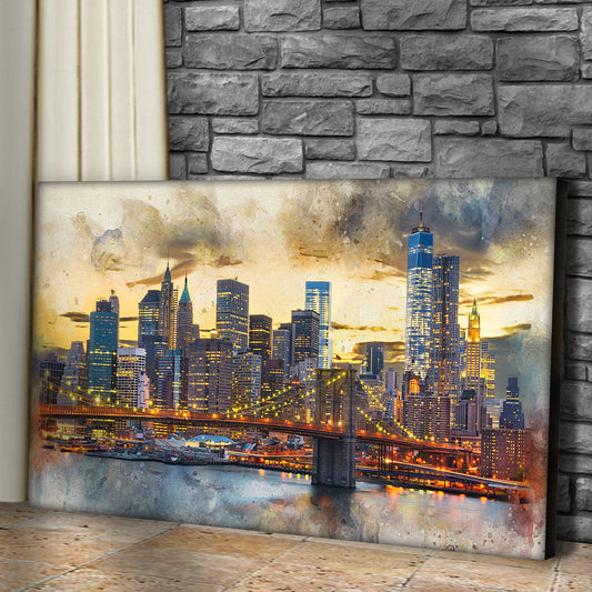 New York City Night View Canvas Wall Art
