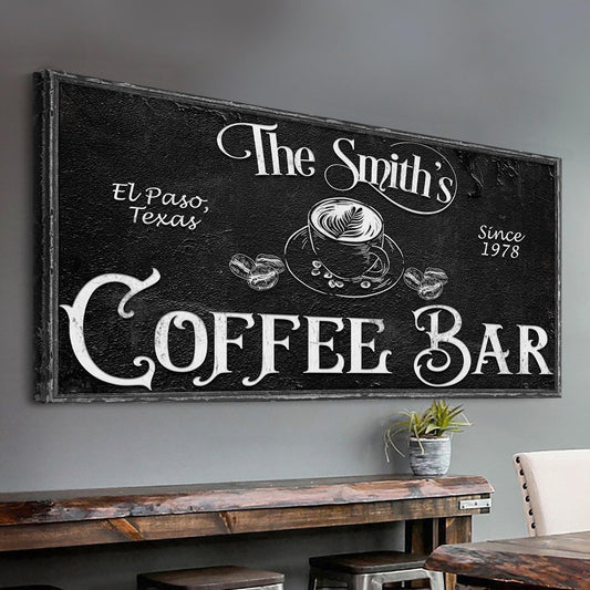Personalized Coffee Bar Sign VI