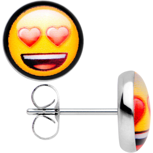 Officially Licensed Heart Eyes emoji Stud Earrings