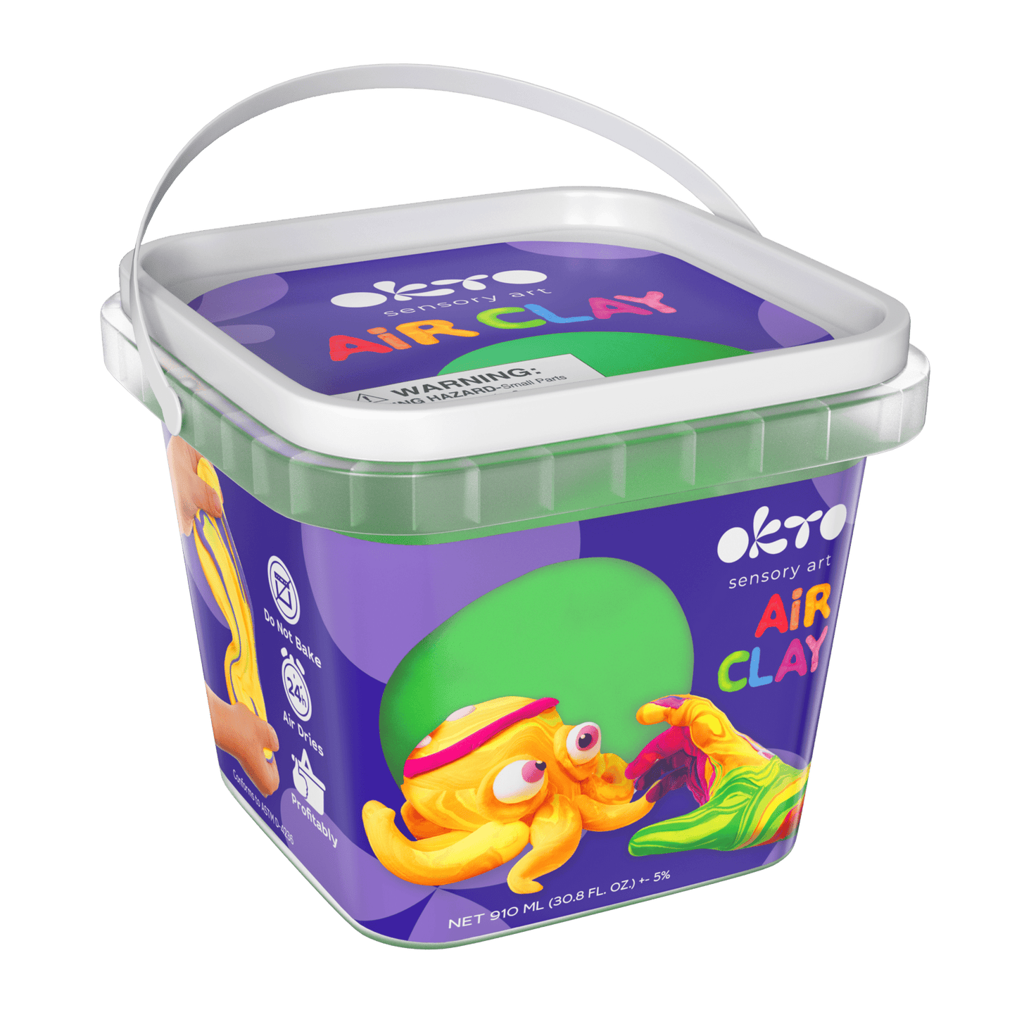 OKTO Air Dry Clay Bucket, 910 ml (31 fl oz) — Green — Ages 8+