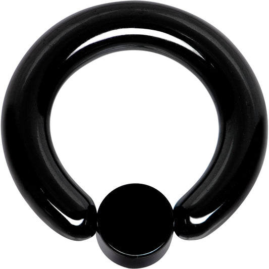 6G 1/2 Clear Gem 6mm Disc Black BCR Captive Ring