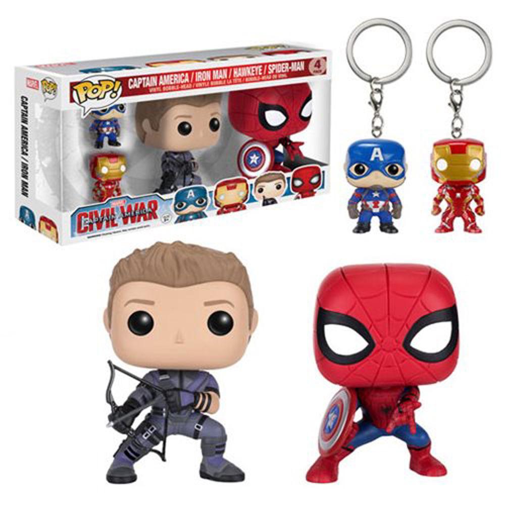 POP! Captain America / Iron Man / Hawkeye / Spider-man 4 Pack