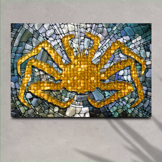 King Crab Mosaic Décor Canvas Wall Art