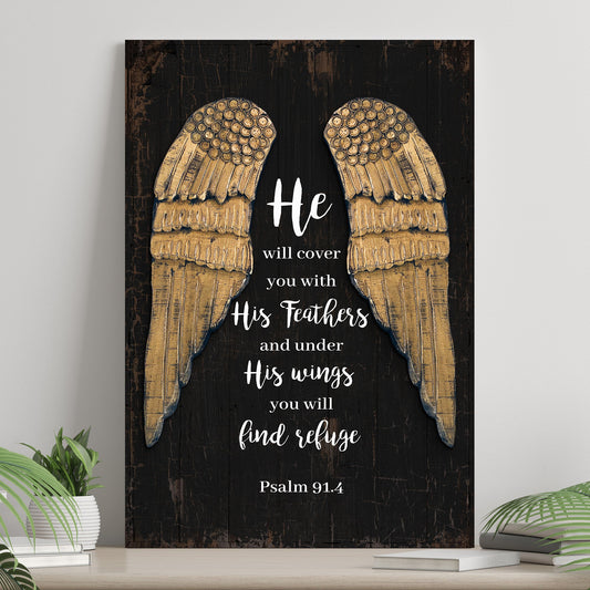 Psalm 91:4 He Will Cover You With His Feathers Sign II